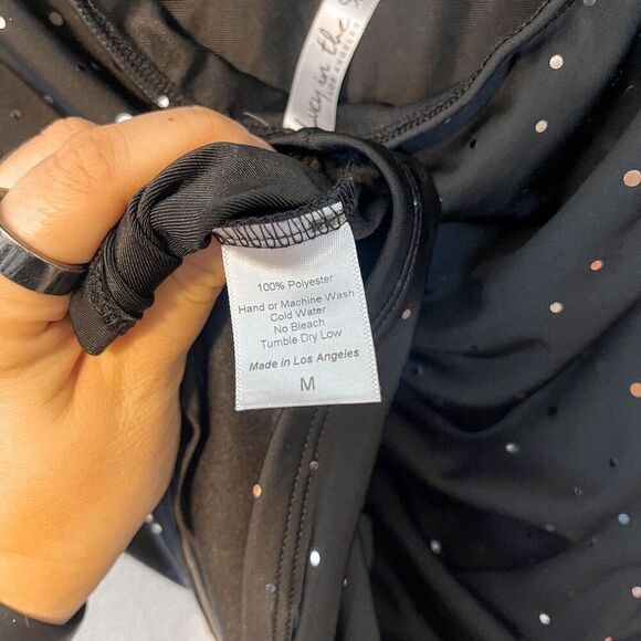 Lucy in the Sky Josie Open Back Black Silver Foil Mini Dress M - Picture 5 of 6